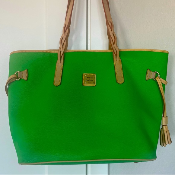 Dooney & Bourke Green Leather Travel Tote - Picture 3 of 10